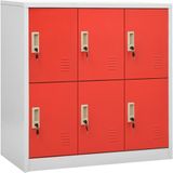 vidaXL Lockerkasten 5 st 90x45x92,5 cm staal lichtgrijs en rood