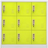 VidaXL Lockerkasten 2 st 90x45x92,5 cm Staal Lichtgrijs en Groen