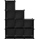 vidaXL - Opbergmeubel - met - 9 - vakken - polypropeen - zwart