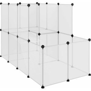 vidaXL-Dierenhok-klein-142x74x93-cm-polypropeen-en-staal-transparant