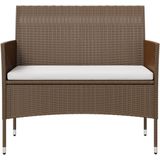 VidaXL 8-delige Loungeset met Kussens - Poly Rattan Bruin