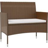 VidaXL Loungeset 16-delig met Kussens - Poly Rattan Bruin