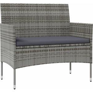 VidaXL 16-delige Loungeset met Kussens - Poly Rattan Grijs