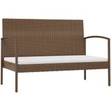 VidaXL 8-delige Loungeset met Kussens - Poly Rattan Bruin