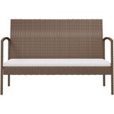 VidaXL 8-delige Loungeset met Kussens - Poly Rattan Bruin