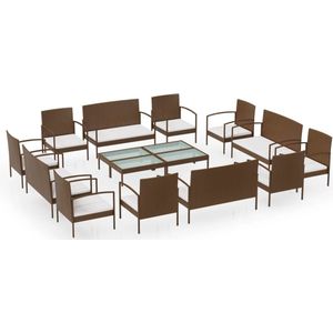 vidaXL-16-delige-Loungeset-met-kussens-poly-rattan-bruin