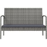 VidaXL 8-delige Loungeset met Kussens - Poly Rattan Grijs