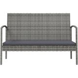 VidaXL 16-delige Loungeset met Kussens - Poly Rattan Grijs