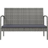 VidaXL 16-delige Loungeset met Kussens - Poly Rattan Grijs