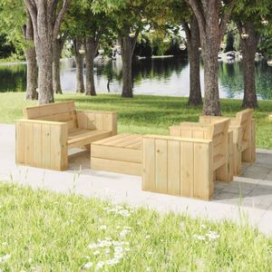 Vidaxl - 4-tlg. Garten-Lounge-Set Imprägniertes Massivholz Kiefer