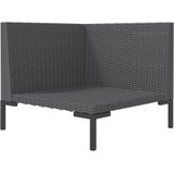 VidaXL Tuinbank met Kussens - Halfrond Poly Rattan