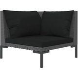 Gartensofa mit Kissen Halbrundes Poly Rattan vidaXL