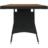 VidaXL Tuintafel 160x70x72 cm Poly Rattan en Massief Acaciahout Zwart