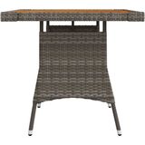 VidaXL Tuintafel 70x70x72 cm Poly Rattan en Massief Acaciahout Grijs