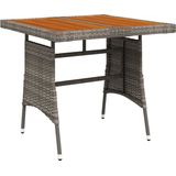 VidaXL Tuintafel 70x70x72 cm Poly Rattan en Massief Acaciahout Grijs