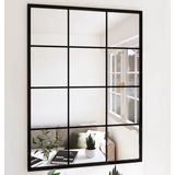vidaXL Wandspiegel Schwarz 80x60 cm Metall