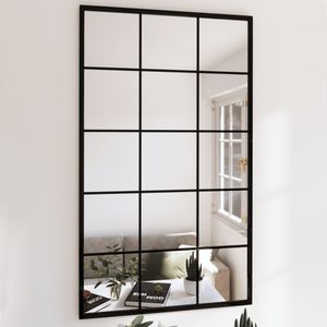 vidaXL Wandspiegel - Zwart - Metaal - 100x60 cm