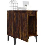 vidaXL-Nachtkastje-met-metalen-poten-40x30x50-cm-gerookt-eikenkleurig