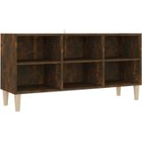 VidaXL Tv-meubel Houten Poten 103,5x30x50 cm Gerookt Eiken