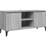 VidaXL Tv-meubel Metalen Poten 103,5x35x50 cm Grijs Sonoma Eiken