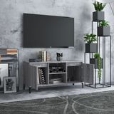 VidaXL Tv-meubel Metalen Poten 103,5x35x50 cm Grijs Sonoma Eiken