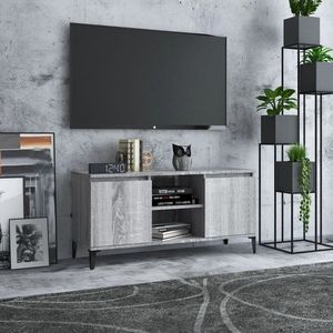 VidaXL Tv-meubel Metalen Poten 103,5x35x50 cm Grijs Sonoma Eiken
