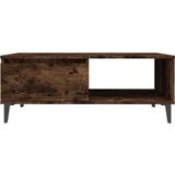 vidaXL Salontafel 90x60x35 cm bewerkt hout gerookt eikenkleurig
