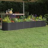 vidaXL - Plantenbak - 260x40x36 - cm - gepoedercoat - staal - antracietkleurig