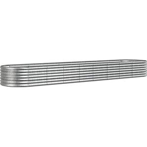 vidaXL Hochbeet Pulverbeschichteter Stahl 368x80x36 cm Silbern