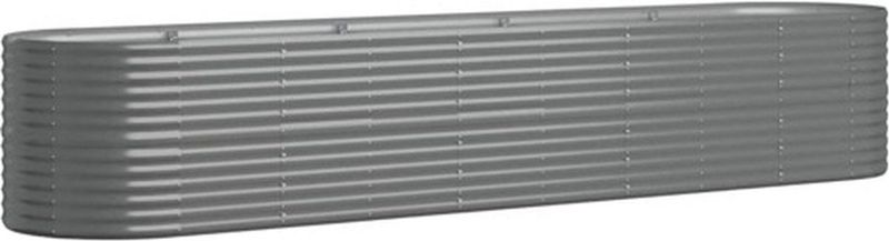 Hochbeet Pulverbeschichteter Stahl 368x80x68 cm Grau Vidaxl
