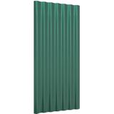 vidaXL Dakpanelen 36 st 80x36 cm gepoedercoat staal groen