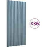 VidaXL-Dakpanelen-36-st-80x36-cm-gepoedercoat-staal-grijs