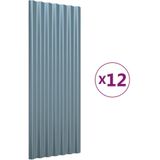 VidaXL-Dakpanelen-12-st-100x36-cm-gepoedercoat-staal-grijs