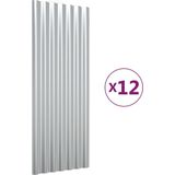 VidaXL-Dakpanelen-12-st-100x36-cm-gepoedercoat-staal-zilverkleurig