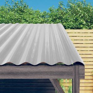 vidaXL - Dakpanelen - 12 - st - 100x36 - cm - gepoedercoat - staal - zilverkleurig