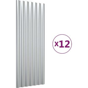 VidaXL-Dakpanelen-12-st-100x36-cm-gepoedercoat-staal-zilverkleurig