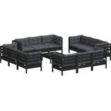 Vidaxl - 13-tlg. Garten-Lounge-Set mit Anthrazit Kissen Kiefernholz