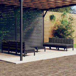 Vidaxl - 7-tlg. Garten-Lounge-Set mit Anthrazit Kissen Kiefernholz