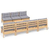 vidaXL-8-delige-Loungeset-met-grijze-kussens-grenenhout