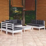 Vidaxl - 7-tlg. Garten-Lounge-Set mit Kissen Kiefer Massivholz