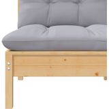 Vidaxl - 7-tlg. Garten-Lounge-Set mit Grauen Kissen Kiefer Massivholz