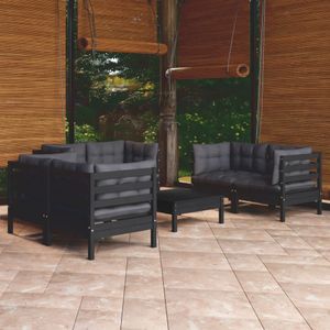 Vidaxl - 7-tlg. Garten-Lounge-Set mit Kissen Kiefer Massivholz