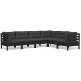 vidaXL-6-delige-Loungeset-met-kussens-massief-grenenhout-zwart