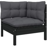 Vidaxl - 9-tlg. Garten-Lounge-Set mit Kissen Schwarz Massivholz Kiefer