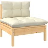 Vidaxl - 12-tlg. Garten-Lounge-Set mit Creme Kissen Kiefernholz