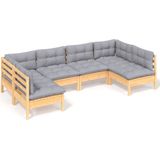 vidaXL-6-delige-Loungeset-met-grijze-kussens-massief-grenenhout