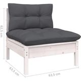 vidaXL 9-tlg. Garten-Lounge-Set mit Kissen Weiß Kiefer Massivholz