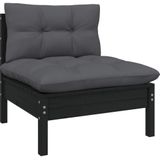 Vidaxl - 12-tlg. Garten-Lounge-Set mit Kissen Schwarz Kiefer Massivholz