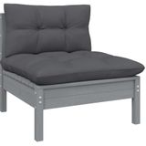 Minkurow - 7-tlg. Garten-Lounge-Set mit Kissen Grau Kiefernholz vidaXL