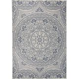 vidaXL Outdoor-Teppich Flachgewebe 160x230 cm Blaues Muster